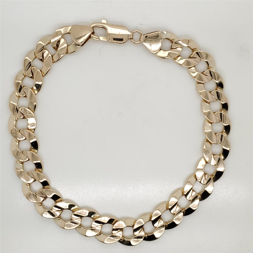 Mens 14kt Yellow Gold Link Chain Bracelet