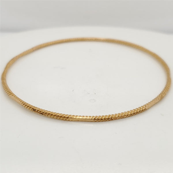 18kt Yellow Gold Engraved Bangle Bracelet