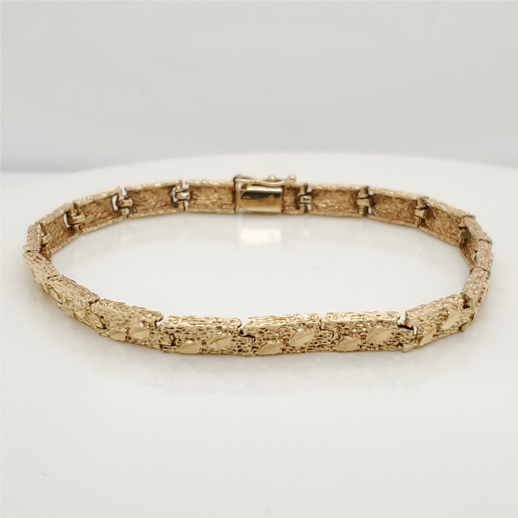14kt Yellow Gold Nugget design Bracelet