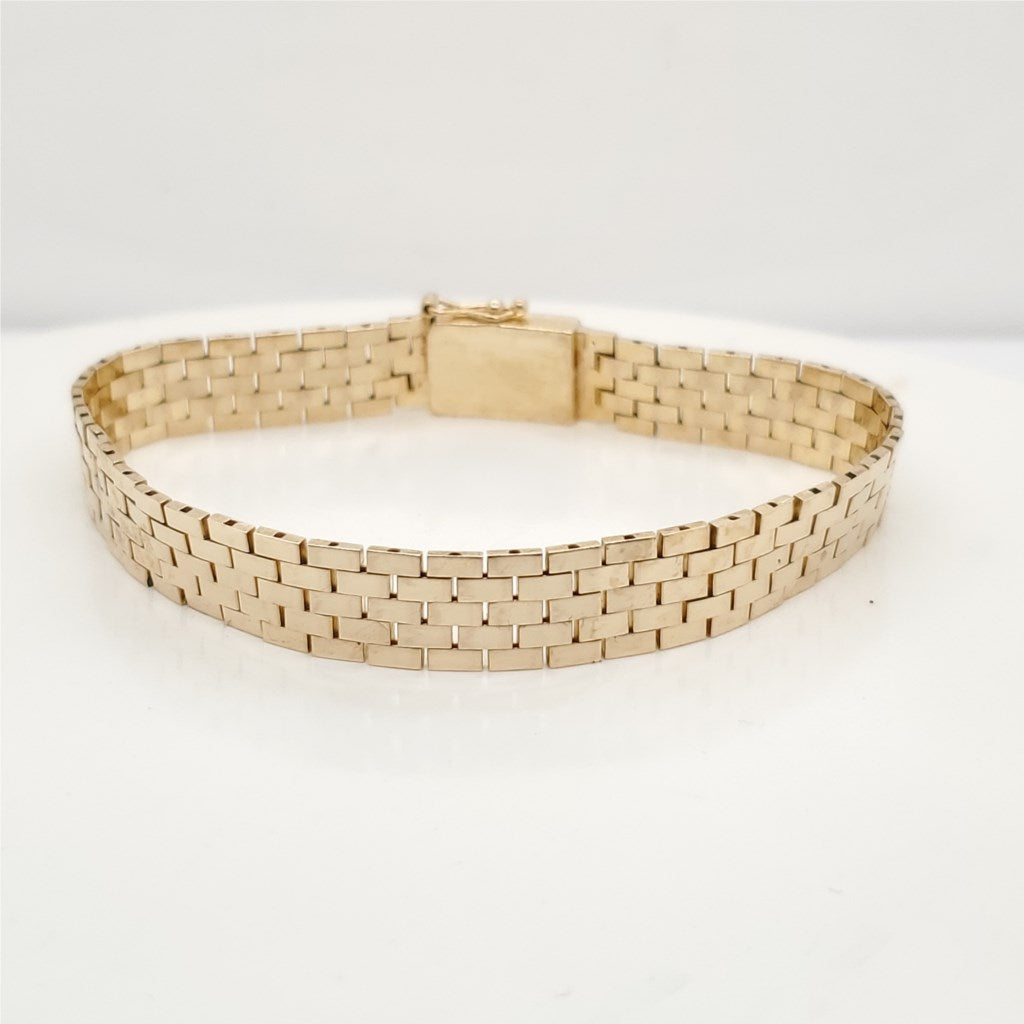14kt Yellow Gold Brick Link Bracelet