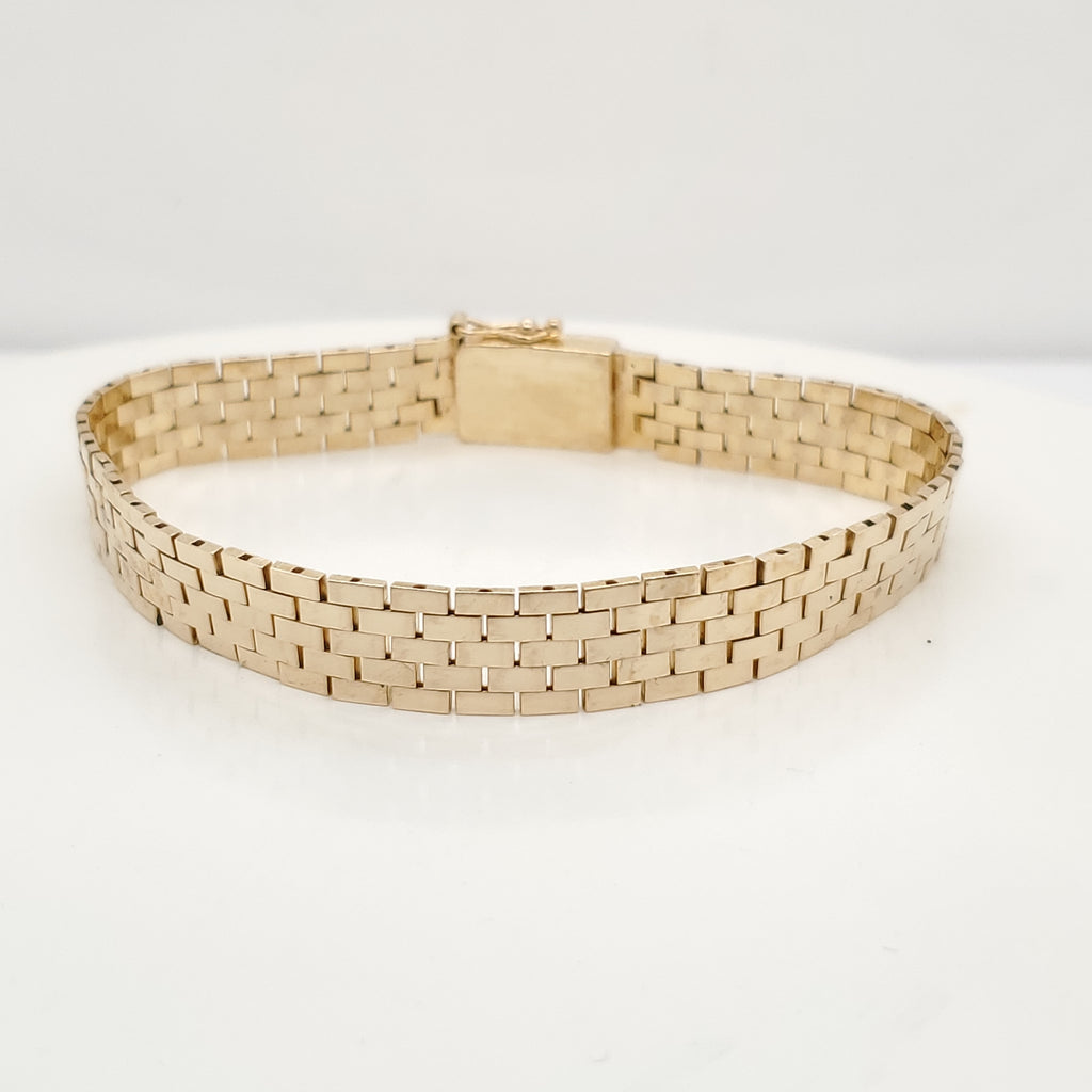 14kt Yellow Gold Brick Link Bracelet