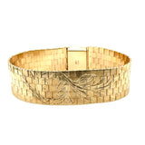 Zeldman & Friedman 14ktYellow Gold Wide Engraved Brick Link Bracelet