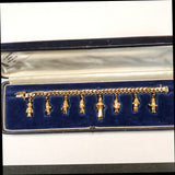 18kt Yellow Gold Snow White and The Seven Dwarves Cuban Link Charm Bracelet