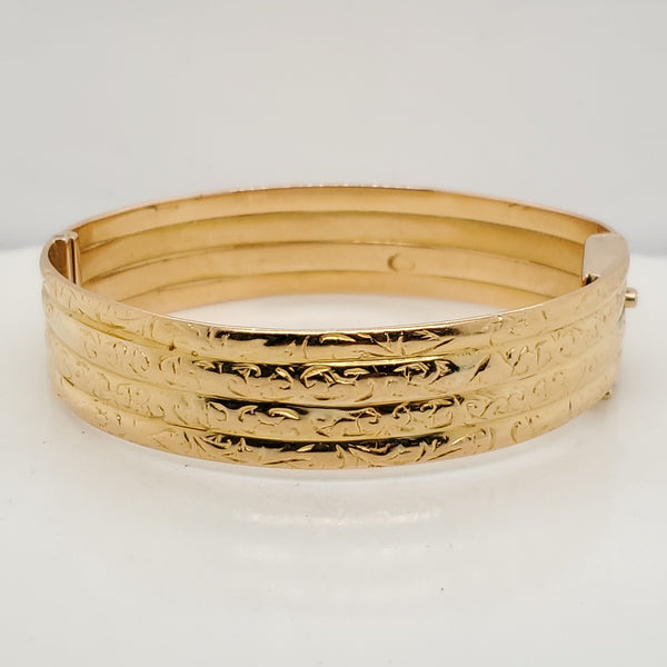 18kt Yellow Gold Hinged Bangle Bracelet