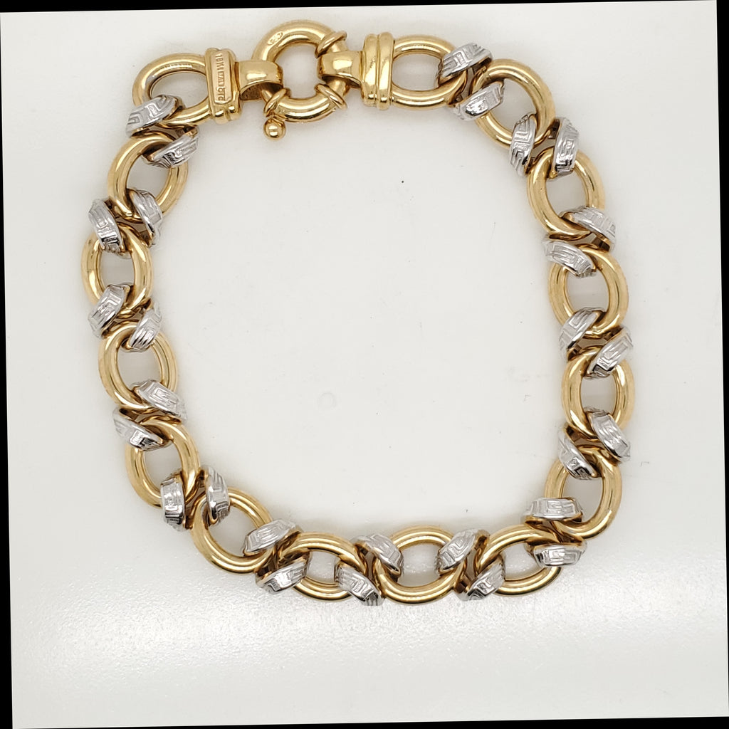 18kt Yellow and White Gold Link Bracelet