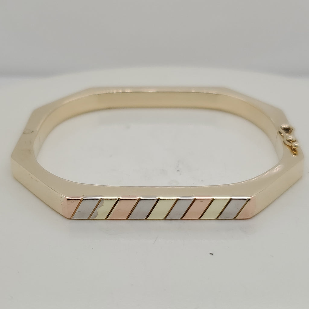 14kt Yellow Gold Octagonal Bangle Bracelet
