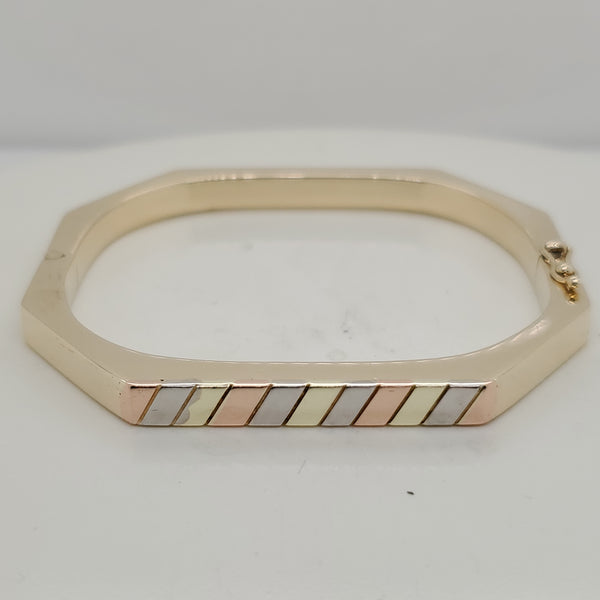 14kt Yellow Gold Octagonal Bangle Bracelet