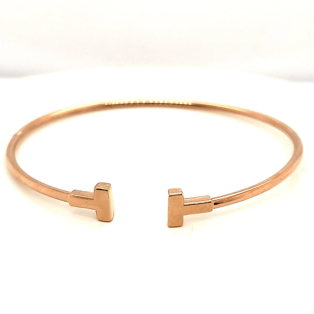 Pre-owned Tiffany & Co 18kt Yellow Gold Tiffany T Cuff Bracelet