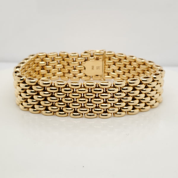 18kt Yellow Gold Panther Link Bracelet