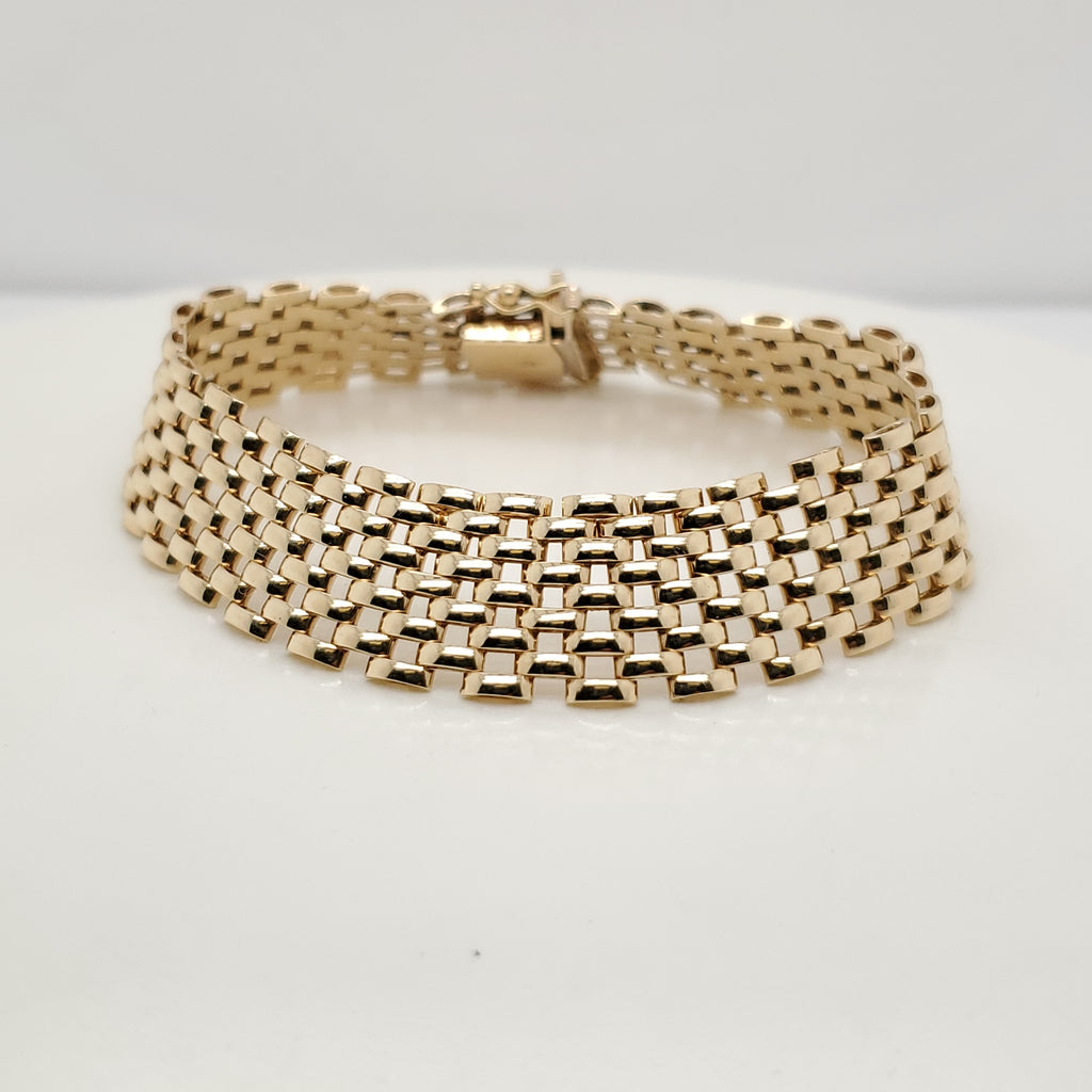 14kt Yellow Gold Panther Link Bracelet