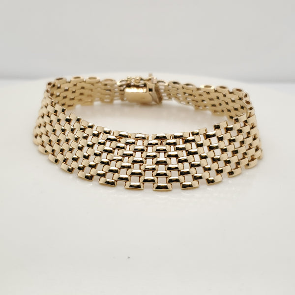 14kt Yellow Gold Panther Link Bracelet