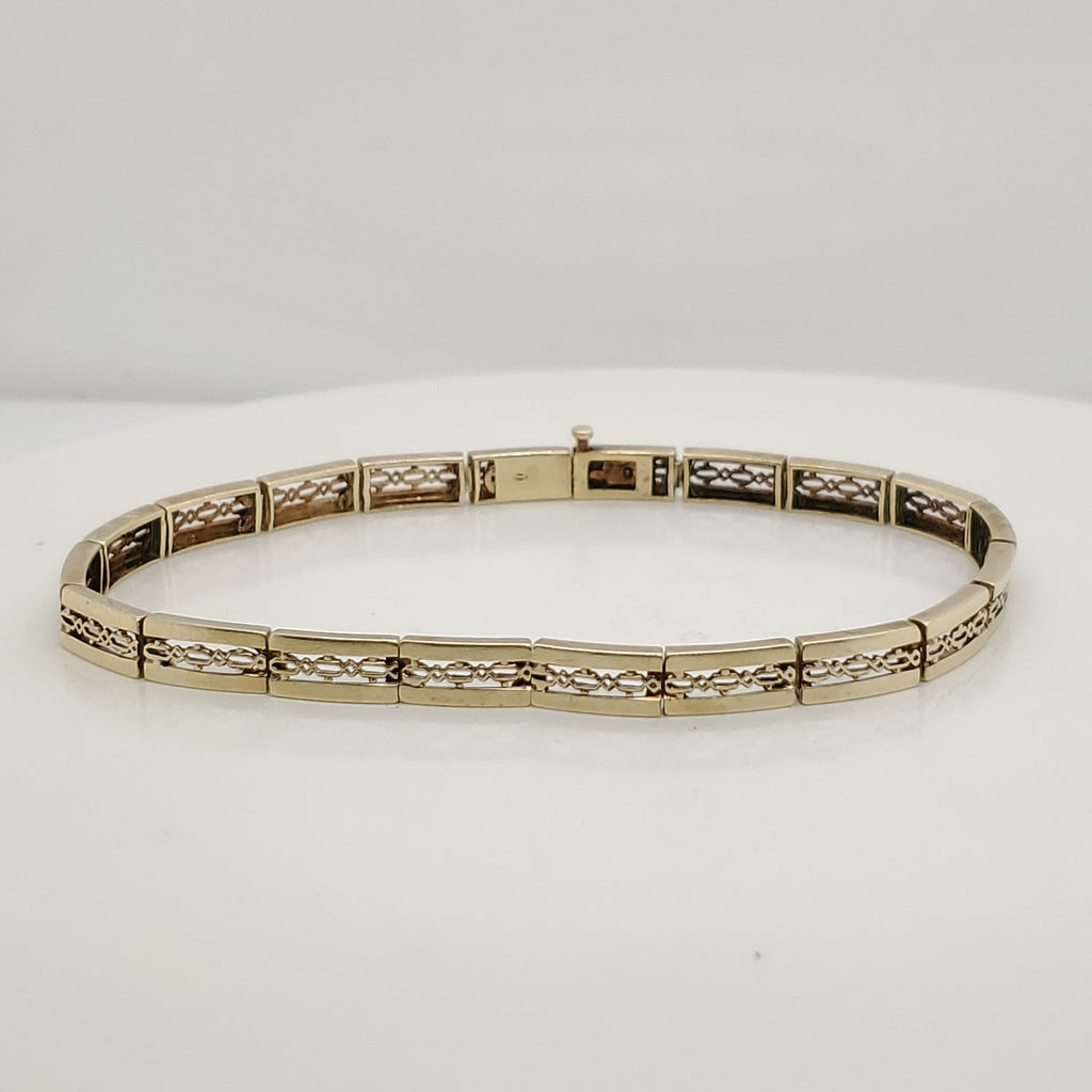 Art Deco 14kt Yellow Gold Link Bracelet