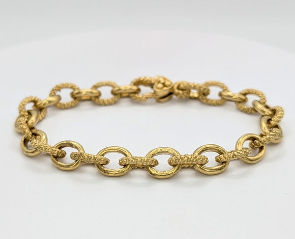 Pre-Owned 18K Yellow Gold Judith Ripka Oval Link Bracelet