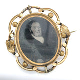 Victorian Gold Filled Double Portrait Brooch