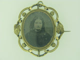 Victorian Gold Filled Double Portrait Brooch
