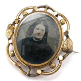 Victorian Gold Filled Double Portrait Brooch