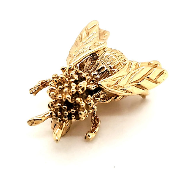 Vintage 14Kt Yellow Gold Bee Brooch