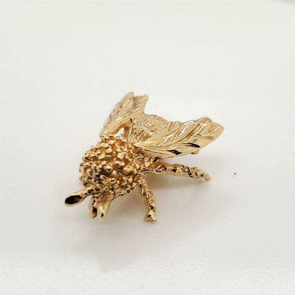 Vintage 14Kt Yellow Gold Bee Brooch