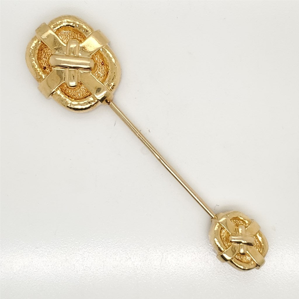 David Webb 18kt Yellow Gold Jabot Pin Brooch