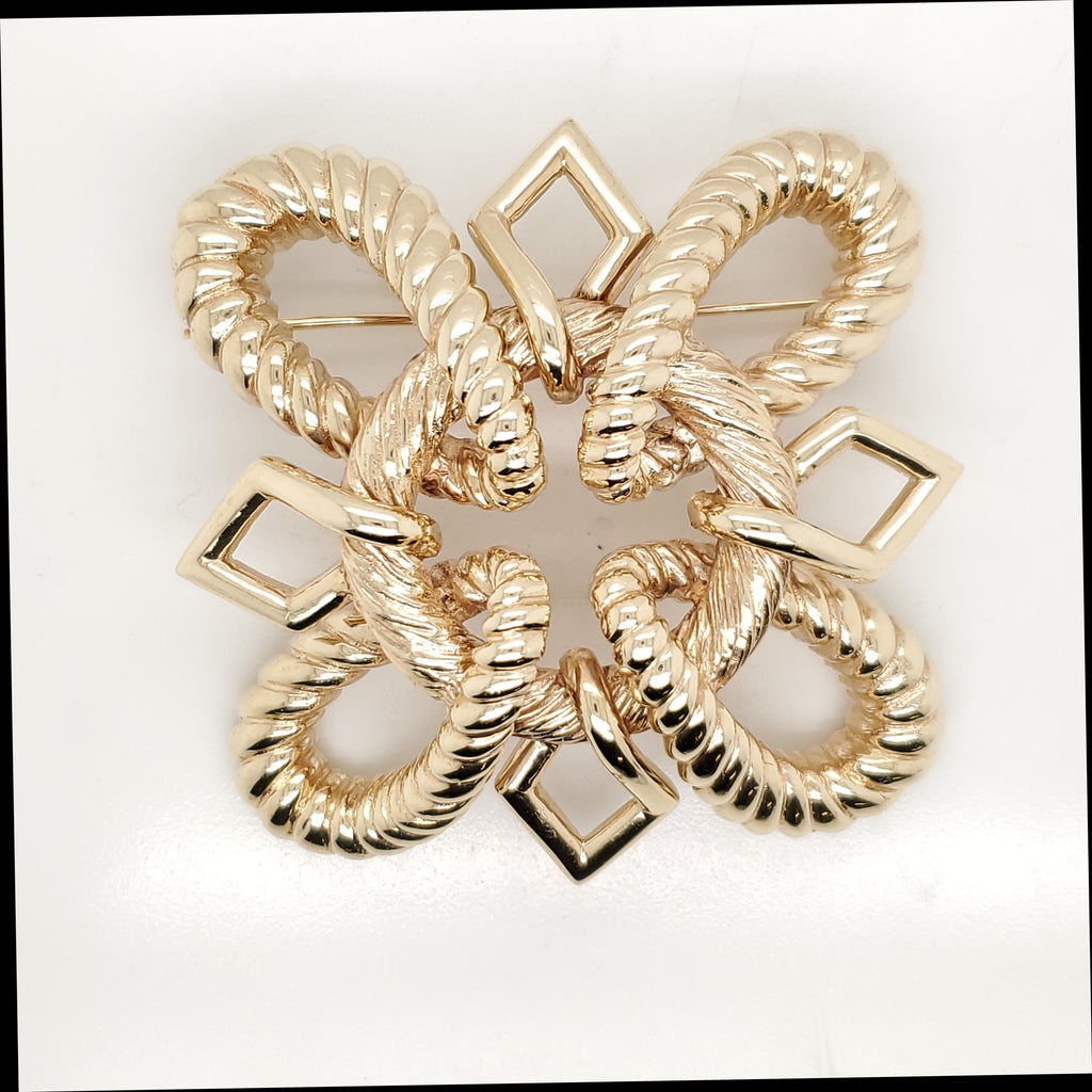 Vintage 14Kt Yellow Gold Brooch Pendant
