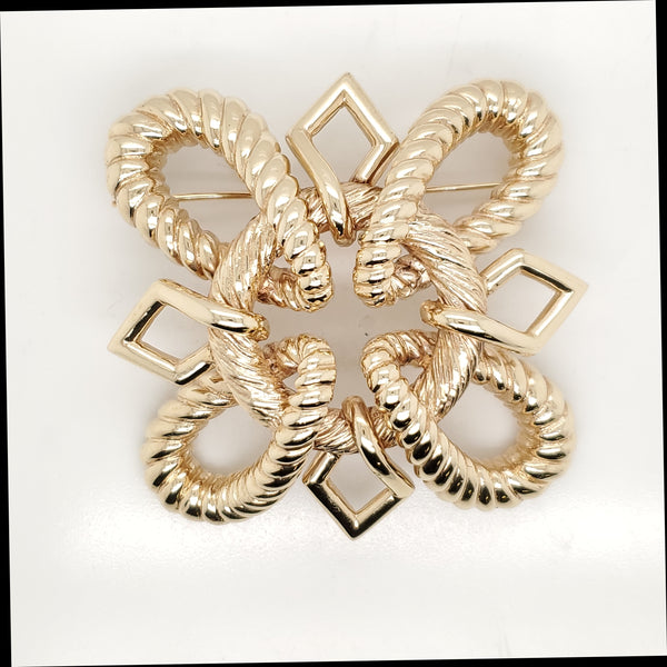 Vintage 14Kt Yellow Gold Brooch Pendant