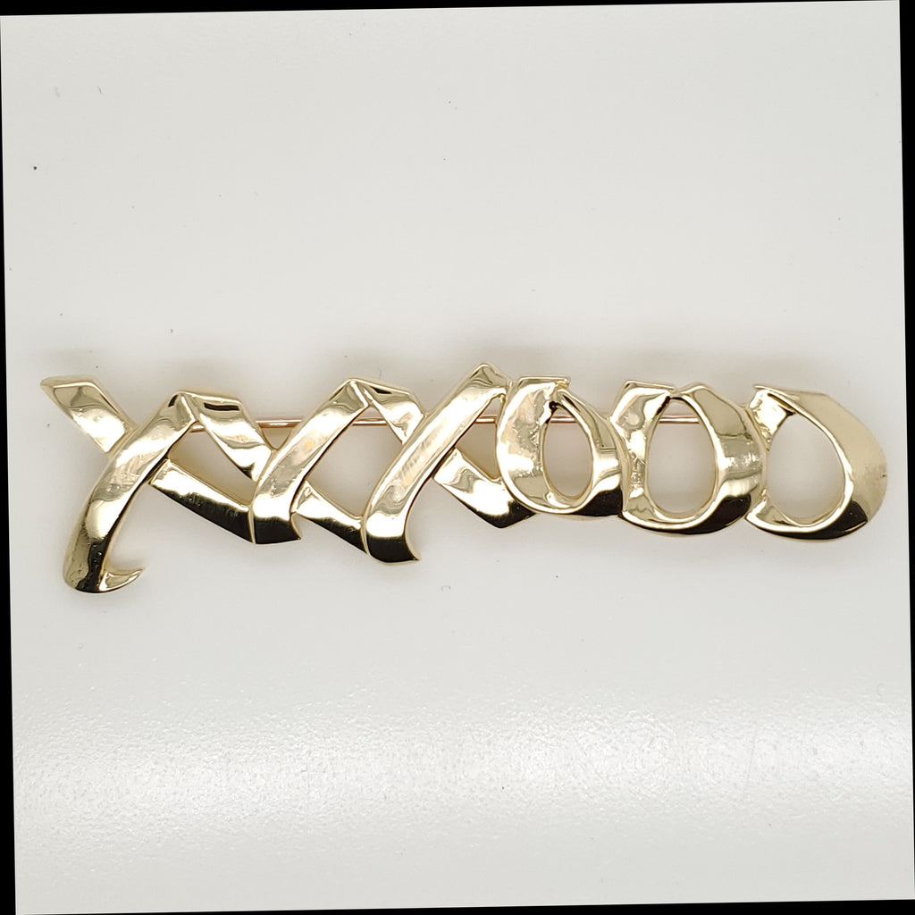 Pre - Owned Vintage Tiffany 18kt Yellow Gold X and O Brooch