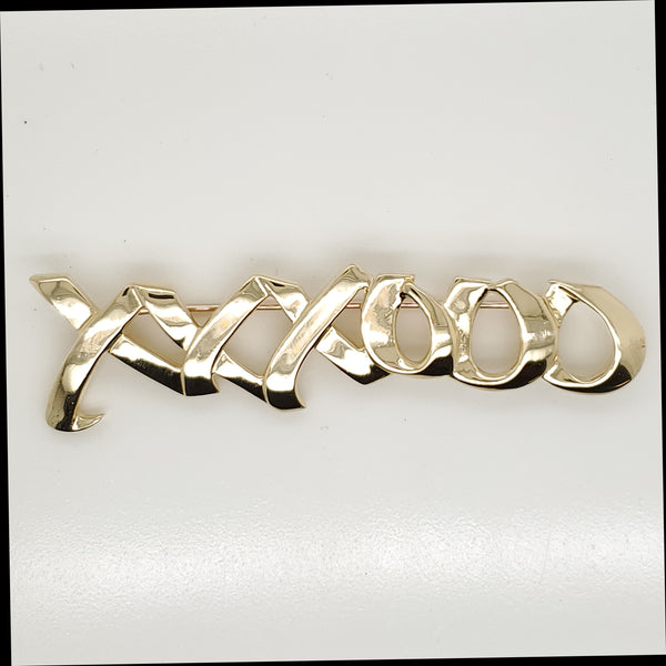 Pre - Owned Vintage Tiffany 18kt Yellow Gold X and O Brooch
