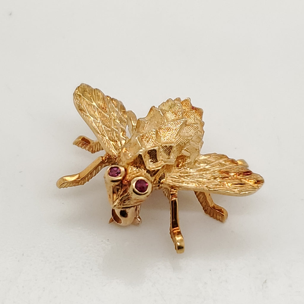 H. Rosenthal 18Kt Gold Ruby Bee Pin