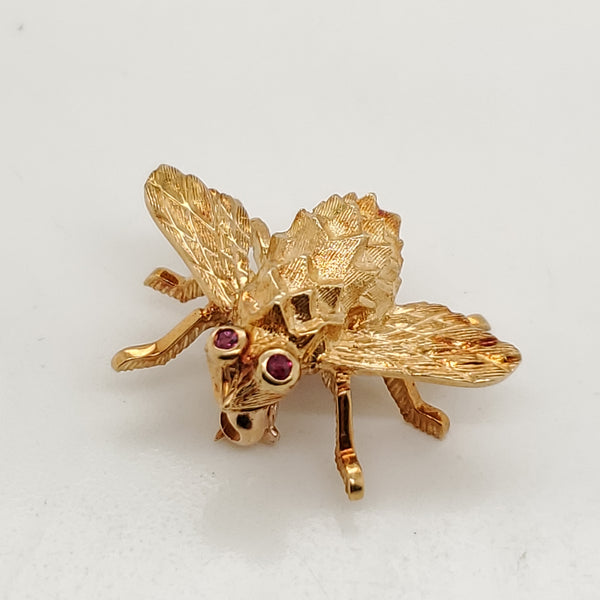 H. Rosenthal 18Kt Gold Ruby Bee Pin