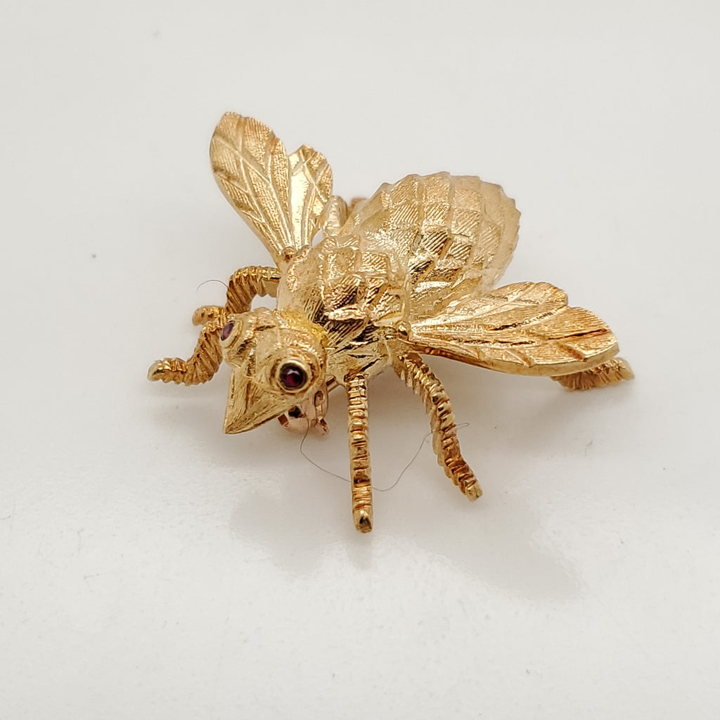 H. Rosenthal 18Kt Gold Ruby Bee Pin