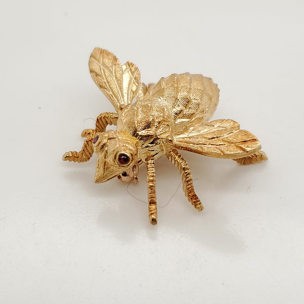 H. Rosenthal 18Kt Gold Ruby Bee Pin