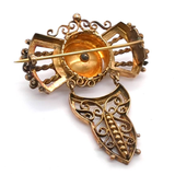 Victorian 14kt yellow gold and coral Brooch