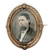 Antique Mid Victorian Reversible Mourning Brooch