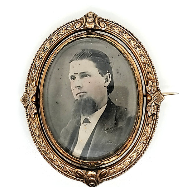 Antique Mid Victorian Reversible Mourning Brooch