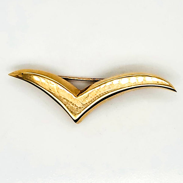 Vintage 14kt Yellow Gold Tiffany & Co. V Brooch