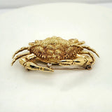 Vintage 18kt Yellow Gold Crab Brooch