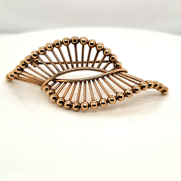 Vintage Modernist 14kt Yellow Gold Brooch