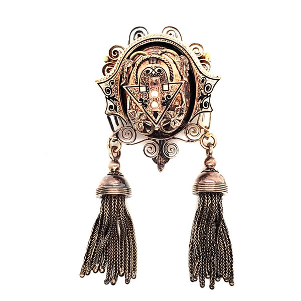 Antique Victorian 14kt Gold Tassel Brooch