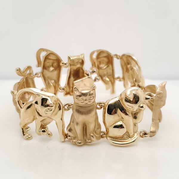 14Kt Yellow Gold Cat Bracelet