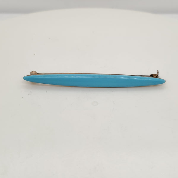 Vintage 14kt Gold Enamel Bar Brooch