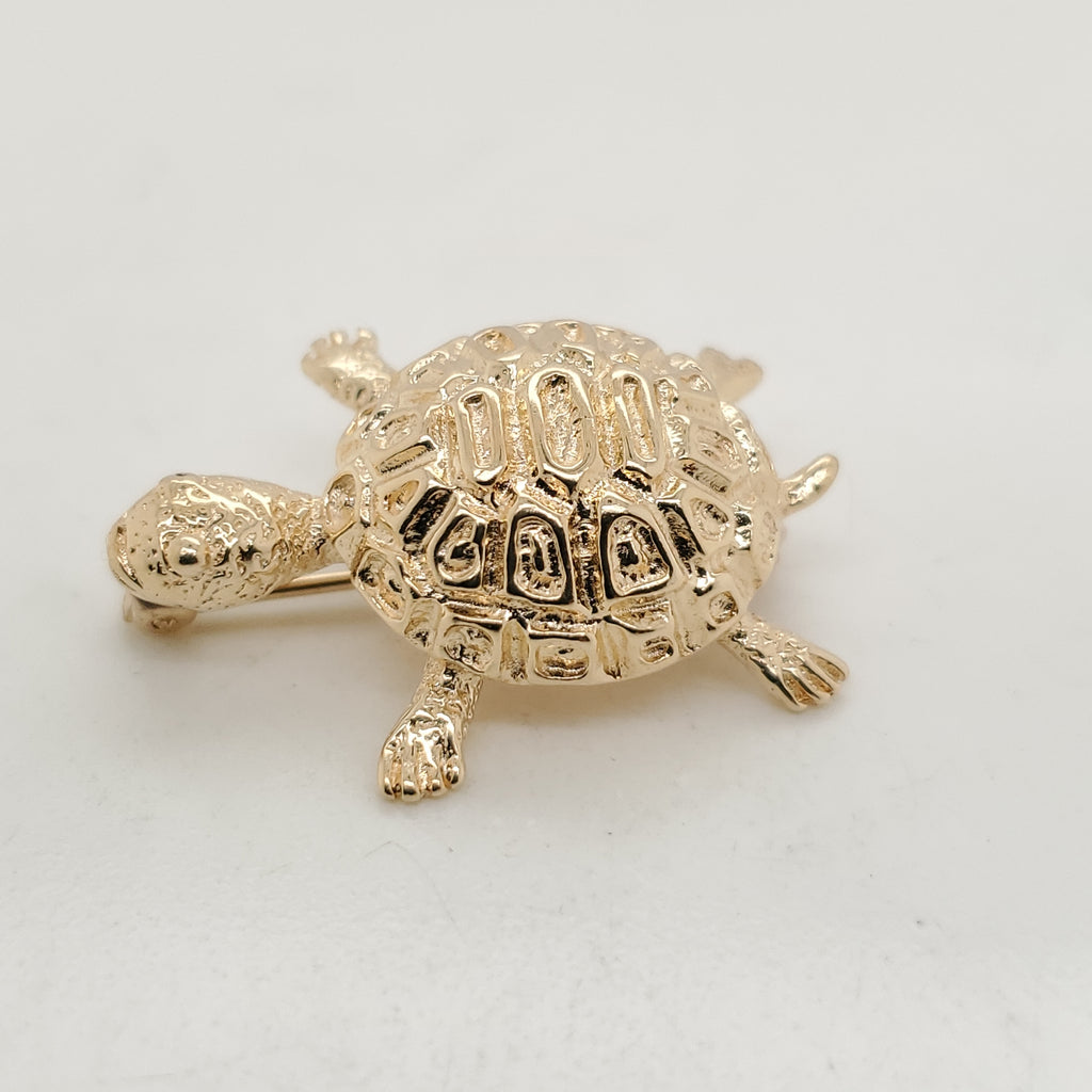 14Kt Yellow Gold Turtle Brooch