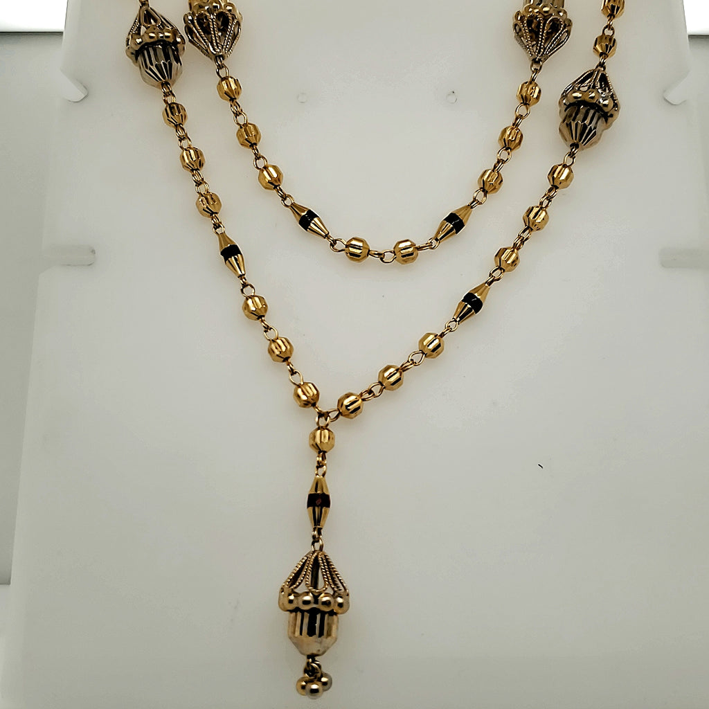 22kt Gold and Enamel Y Necklace