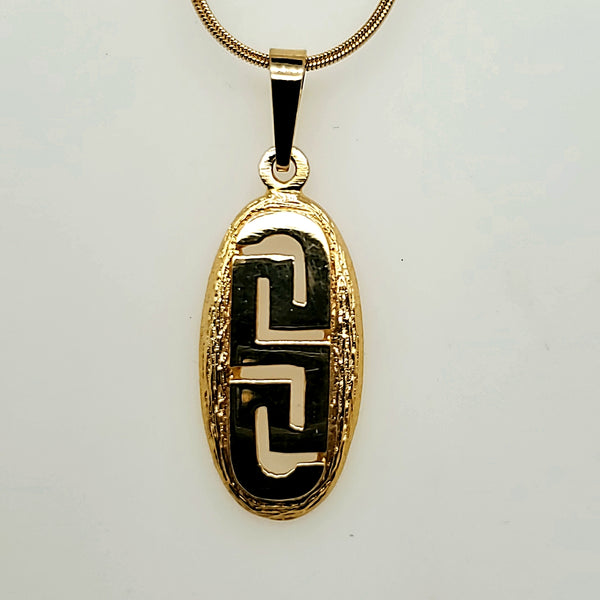 14kt Yellow Gold Greek Key Pendant Necklace