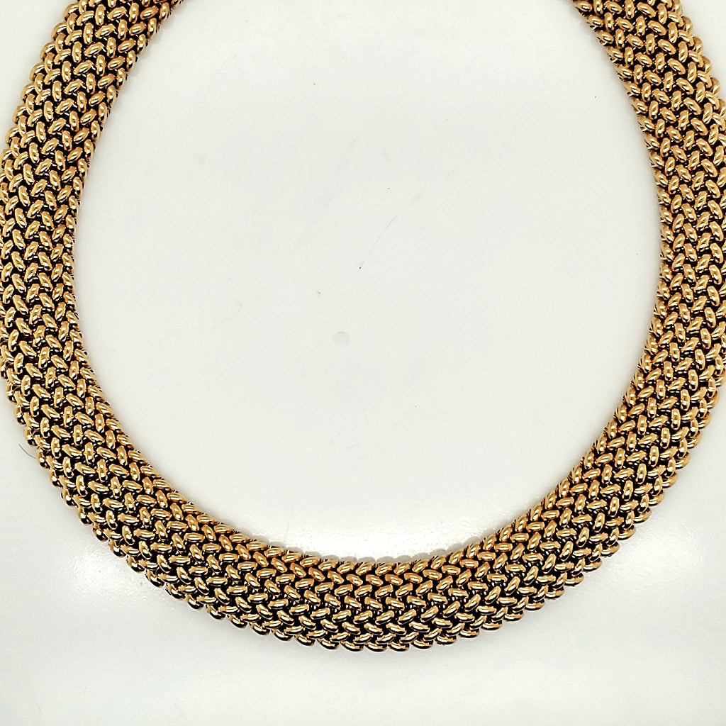 14kt Yellow Gold Woven Mesh Neckalce