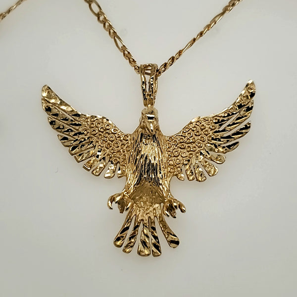 14kt Yellow Gold Eagle Pendant Necklace