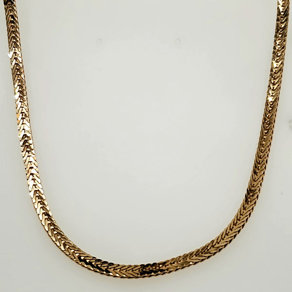 14kt Yellow Gold Flat Wheat Chain Necklace