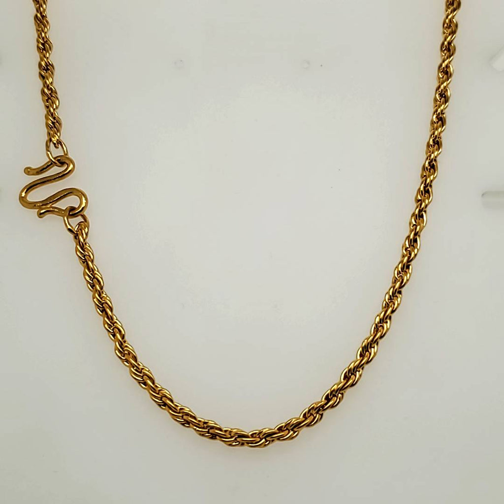 20"" 24kt Yellow Gold Rope Chain