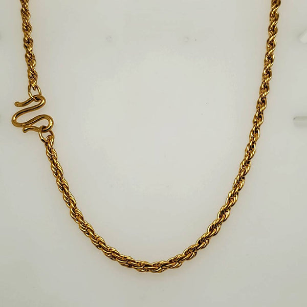 20"" 24kt Yellow Gold Rope Chain