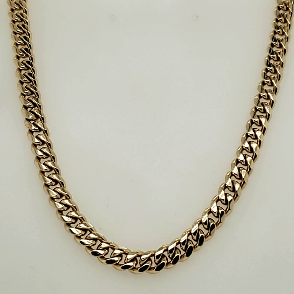 20"" 14kt Yellow Gold Cuban Link Chain Necklace