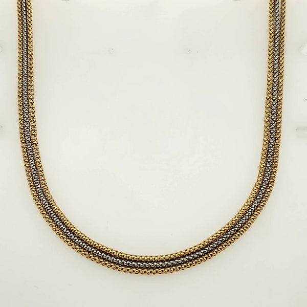 18kt Yellow and White Gold Woven Necklace